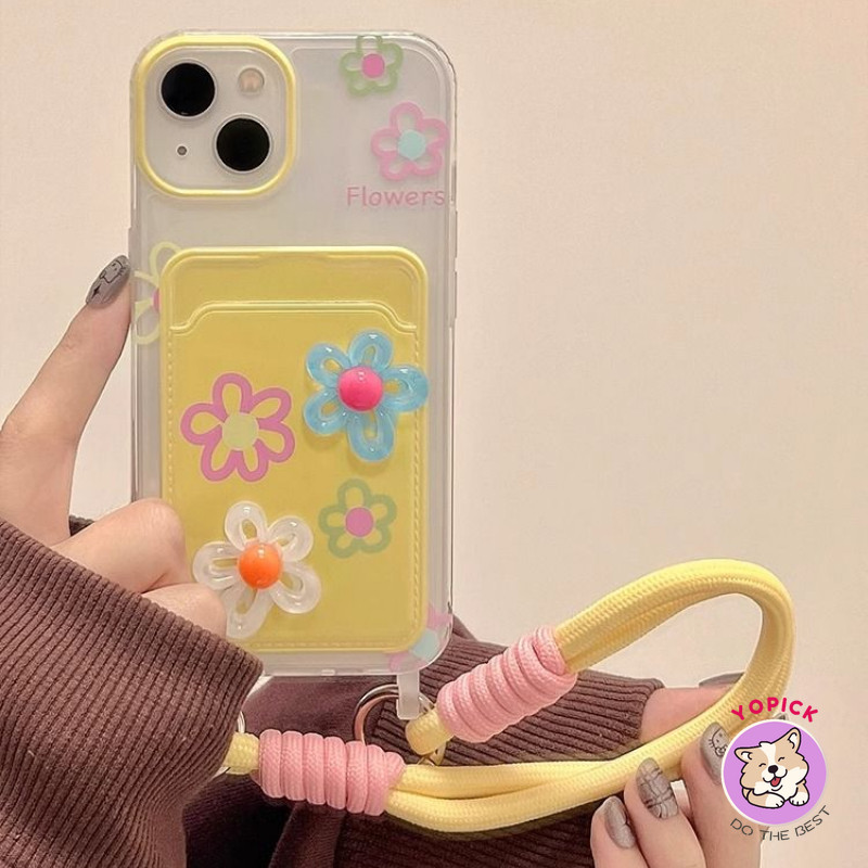 Line ดอกไม้เคสโทรศัพท์สําหรับ IPhone 11 12 13Pro Max 14Plus 15 16 Pro XR XS Max 7 8 Plus SE2020 การ์ตูนฝาครอบโทรศัพท์สําหรับ IPhone 16Pro Max นุ่มสาวเชือก GKB