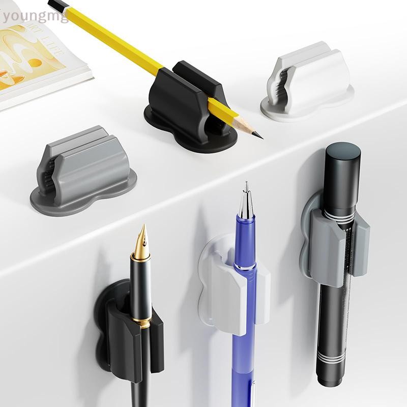 [YG] ซิลิโคนคุณภาพสูง Self-Adhesive Creative ปากกา Rack Anti-fall Anti-lost Storage คลิป Marker ปากกาโต๊ะ Organizer อุปกรณ์เสริม TH