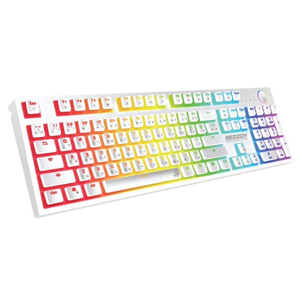 SIGNO KB-752 MEZZON WIRELESS MECHANICAL GAMING KEYBOARD คีย์บอร์ดเกมมิ่ง เชื่อมต่อ 3 โหมด