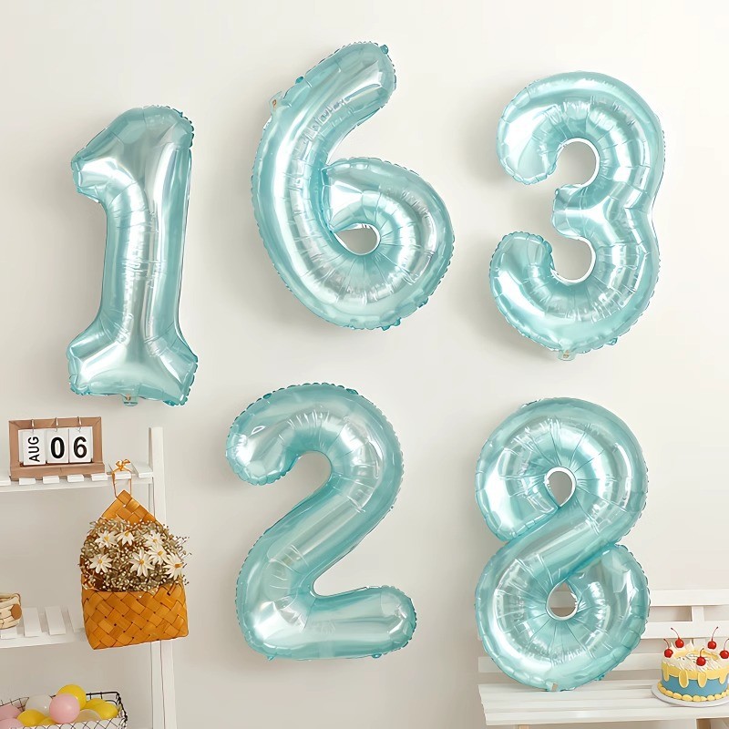 ลูกโป่งฟอยล์ตัวเลข ลูกแก้วสีฟ้าหวาน ขนาดใหญ่ 32 นิ้ว balloon สำหรับตกแต่งงานปาร์ตี้วันเกิด ส่งจากไทย