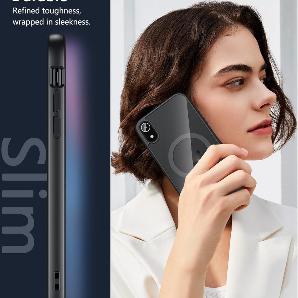 เหมาะสําหรับ iPhone XR XS Max X 11 12 13 14 15 16 Pro Max 7 8 Plus 13mini 12mini แม่เหล็กโปร่งใส PC กลับ TPU เคสโทรศัพท์กันกระแทก - รูปที่ 4