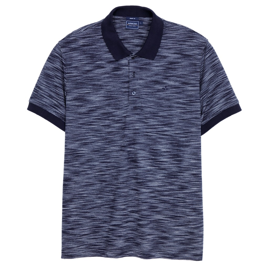 ARROW POLO เสื้อโปโล ผ้าลาย Slub ทรง Smart  สีกรม MPCM934 NV