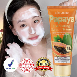 KORMESIC 100g Papaya facial wash Pemutih Penghilang Flek Hitam Pembersih Wajah Pemutih Wajah Jerawat Tungau Pembersih Dan Komedo Mencerahkan warna kulit Kontrol Minyak Melembabkan Ringan Dan Tidak Mengiritasi Pori-pori Bersih Dalam Sabun Cuci Muka Glowing