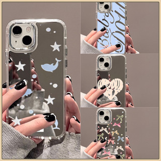 กระจกเงา case มีกระจก for iPhone 11 17 13 16 14 15 12 Pro Max 14 15 12 16 11 13 Pro การ์ตูนสัตว์น่ารัก