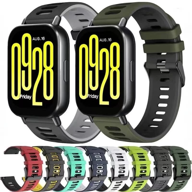 สายนาฬิกาชิลิโคนสองสีสำหรับmi watch5/redmi watch5 lite/watch5 activeสายนาฬิกา22mm20mm