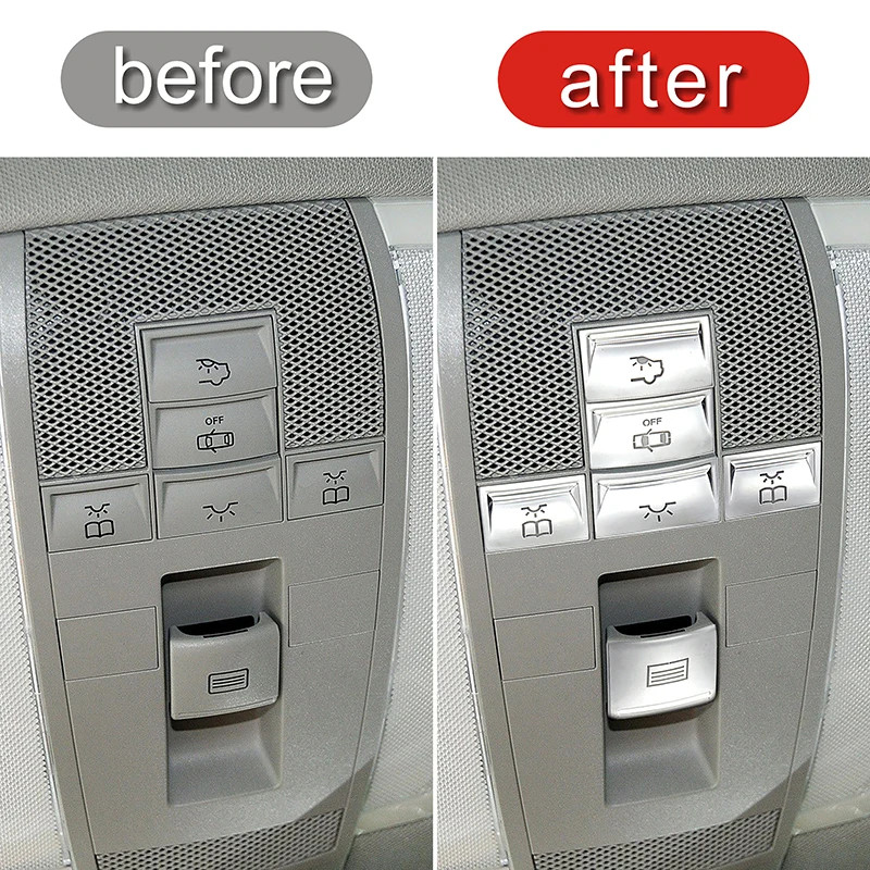 หลังคารถ Sunroof อ่านปุ่มสติกเกอร์ตกแต่งสําหรับ Mercedes Benz GLK CE Class X204 W204 W212 E200 C180 GLC300