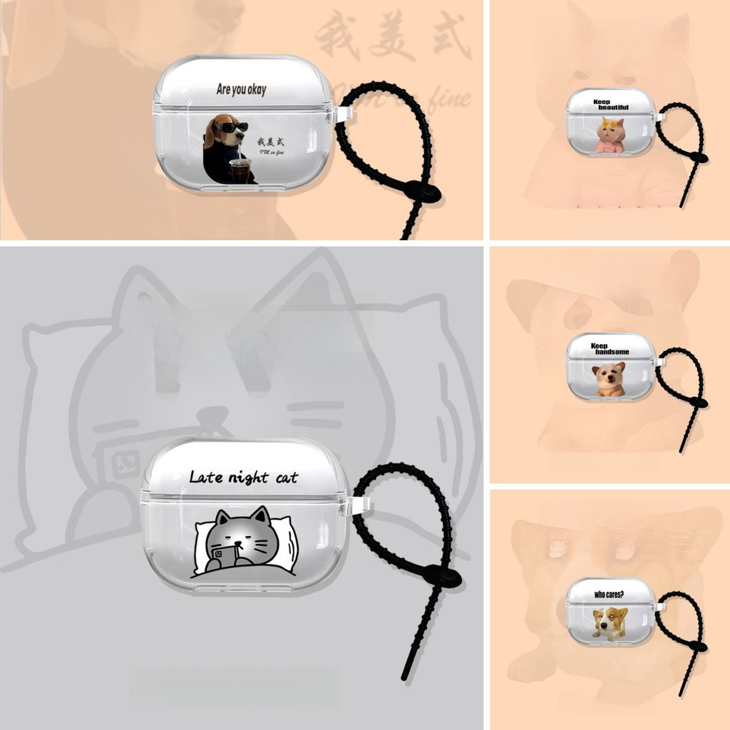 เหมาะสำหรับเคสป้องกันหูฟัง Lenovo EA110 Trendy Cool Night Owl Phone Cat