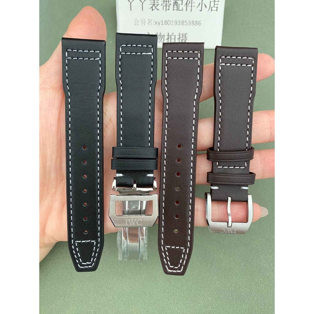 ทดแทน IWC IWC Pilot Strap Mark 18 สิบแปด Little Prince สายนาฬิกา Big Pilot Timing สายหนังแท้ Pin Buc
