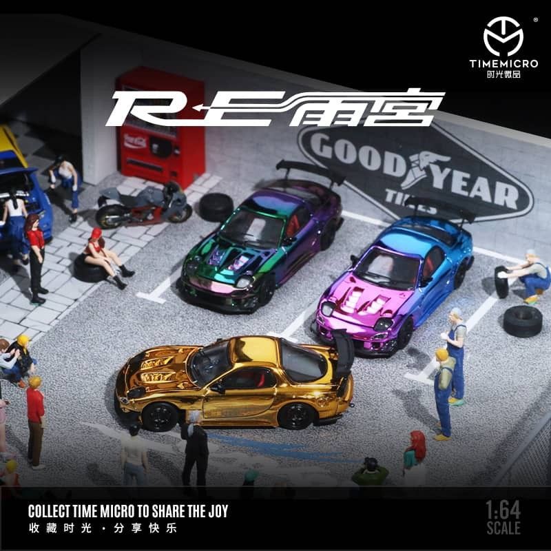 TIME MICRO 1/64 Mazda RX7 FD3S RE Amemiya พร้อมฮูดแบบเปิดได้