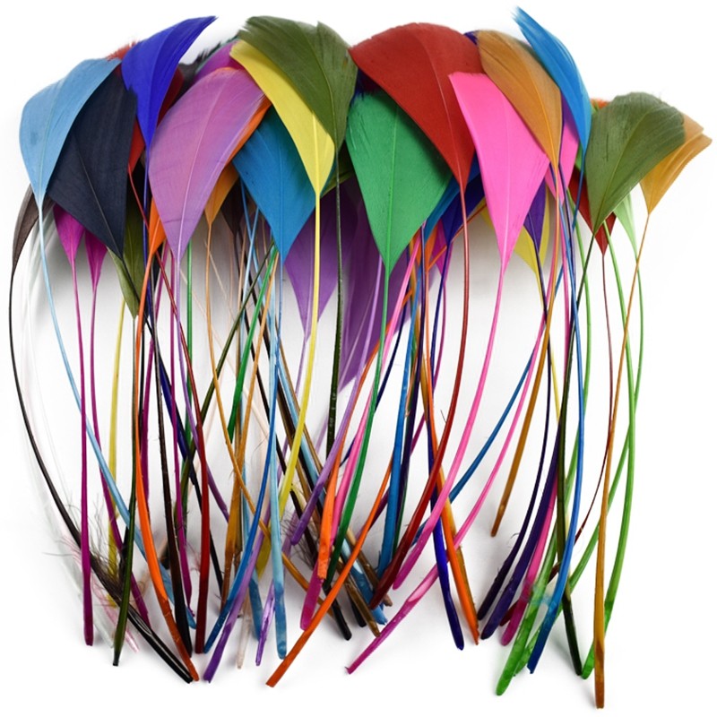 50 ชิ้น/ล็อตสี Goose Feathers ตกแต่งสีขาว Goose Feathers สําหรับงานฝีมือหมวกแจกัน Party Dream Catcher Fly Tying วัสดุหัตถกรรมอุปกรณ์เสริม Decor