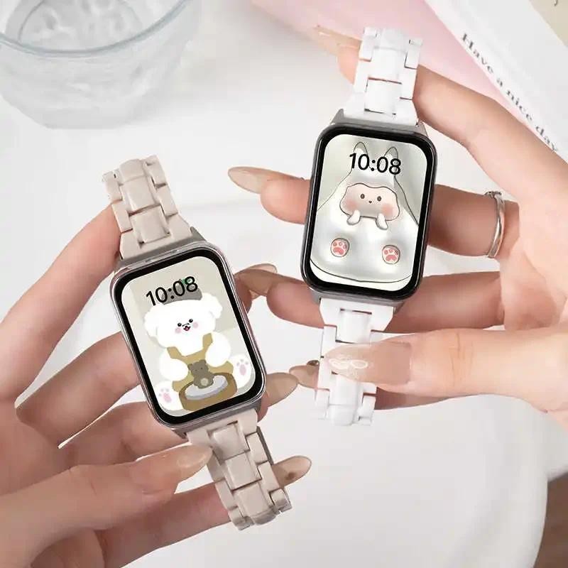 ผู้หญิง Slim เรซิ่นสําหรับ Samsung Galaxy Fit 3 สาวสีสันสําหรับ Samsung Galaxy Fit3 สายรัดข้อมืออุปกรณ์เสริม