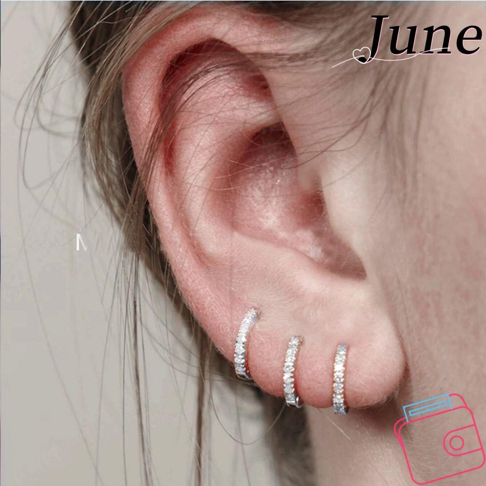 June สีสัน CZ ต่างหู 8 มม.ผู้หญิงผู้ชายแหวนจมูกเครื่องประดับ Helix กระดูกอ่อน Tragus Daith Conch Snu