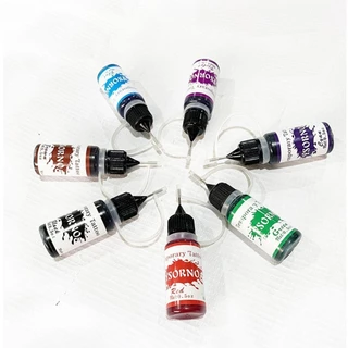 CACTUZL หมึกสักชั่วคราว 10ml, อุปกรณ์ทำเอง กึ่งถาวรสีสำหรับศิลปะบนร่างกาย