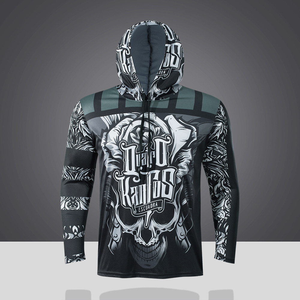 เสื้อกีฬาพิมพ์ลาย ฮู้ด เสื้อปั่นจักรยานผู้ชาย แขนยาว ลายเท่ห์ ราคา ถูกที่สุด ดีลบีเคเค แกลเลอรีภาพที่ 5