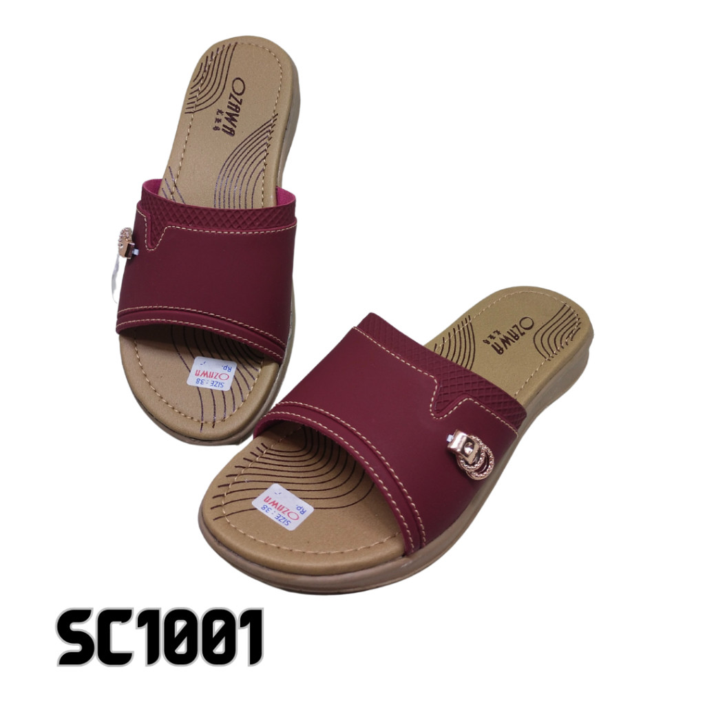 FLAT SANDALS สําหรับผู้หญิง GIRLS, MOTHERS, MAROON SC1001