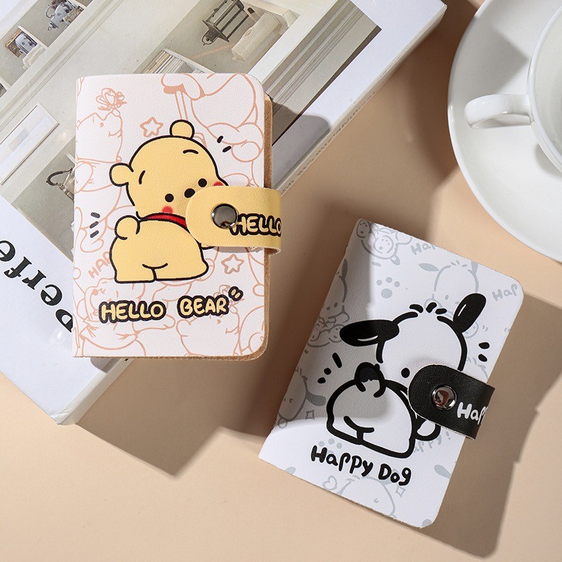 Kawaii Hello Kitty Card Bag My Melody Kuromi น่ารักการ์ตูน Translucence Card Slot คลิปบัตรเครดิต