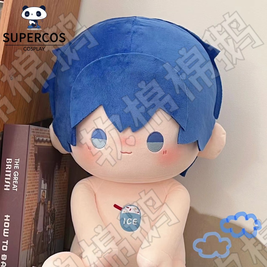 Vocaloid Kaito Plush 40 ซม.ผ้าฝ้ายตุ๊กตาน่ารักนุ่มแต่งตัวของเล่นของขวัญวันเกิด
