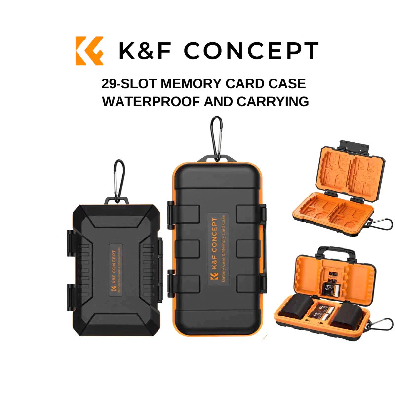 K&F Concept กล่องใส่การ์ดหน่วยความจำ 29 ช่อง กล่องป้องกัน กล่องกันกระแทก กันน้ำ