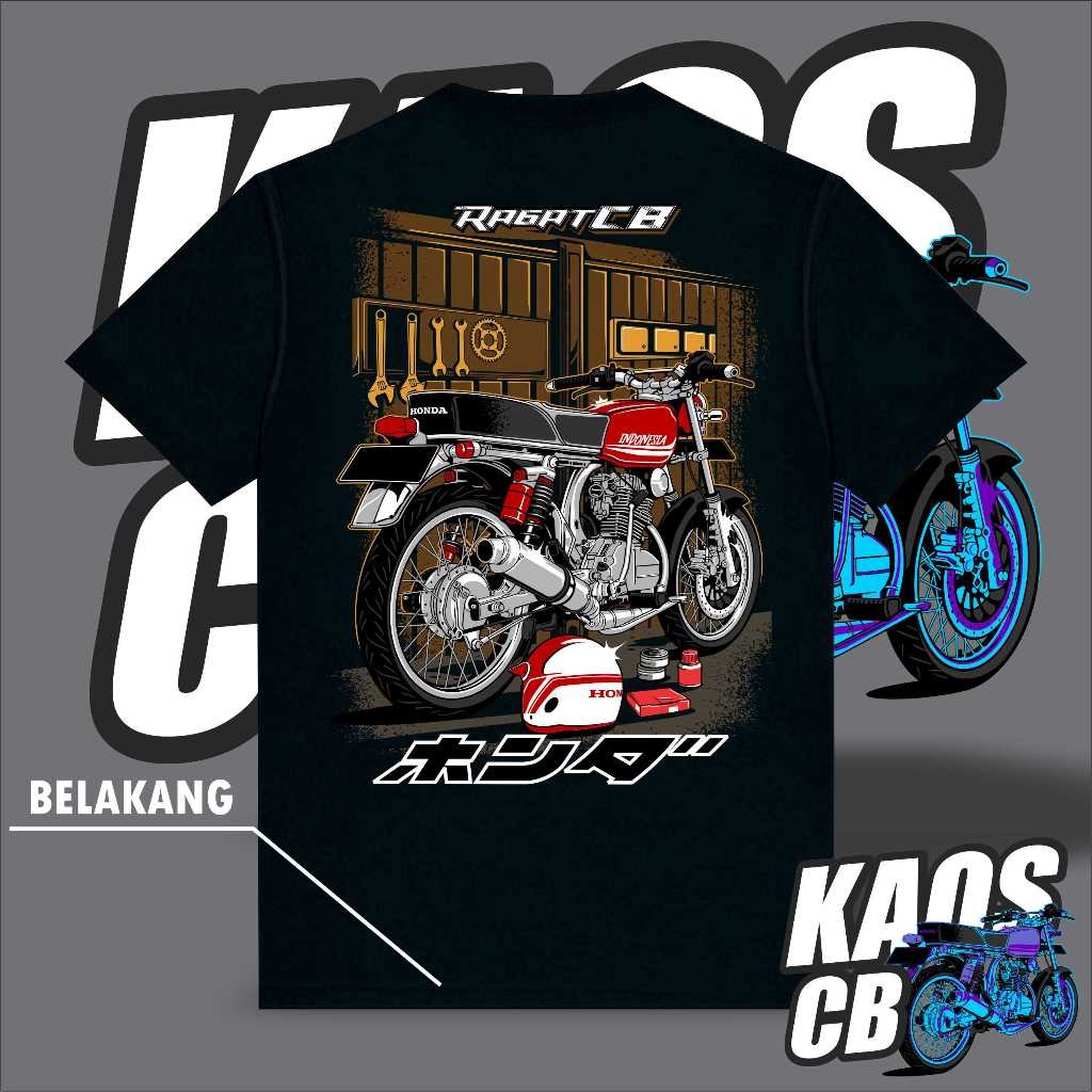 เสื้อยืด CB kenmake เสื้อยืด CB รุ่นสีดําสําหรับผู้ชายและผู้หญิง