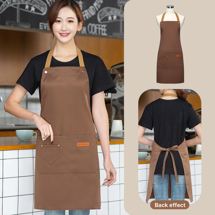 ผ้ากันเปื้อนกันน้ํา กันเปื้อน ผ้ากันเปื้อนผู้หญิง ร้านกาแฟคนงานชุดทํางานผ้ากันเปื้อนครัวเรือนปนเปื้อนผ้ากันเปื้อนครัว Apron