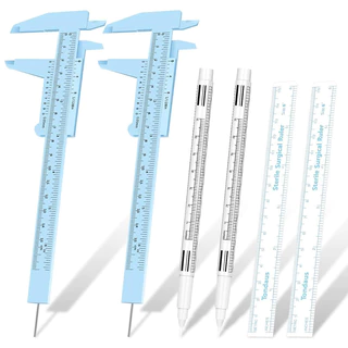 เครื่องมือเขียนคิ้ว ไม้บรรทัดวัดคิ้ว ไมโครเบลด สีขาวปากกามาร์กเกอร์พร้อมไม้บรรทัดกระดาษเครื่องหมายผิวถาวรแต่งหน้าตําแหน่งเครื่องหมาย