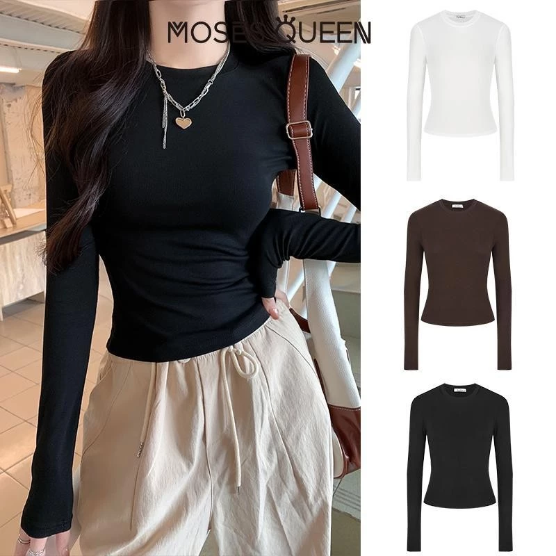 < MOSESQUEEN > 2025 ฤดูร้อนใหม่เสื้อผ้าผู้หญิงเสื้อยืดแขนยาวหลวมและ Breezy, ป้องกันแสงแดด, หรูหราและกระชับสัดส่วนด้านบน #62220