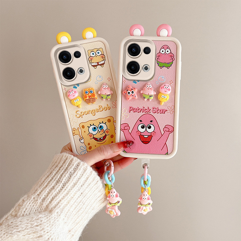 เคส  OPPO Reno 13 5G เคส เข้ากันได้กับรูปแบบหนังน่ารัก 3D หูเคส โทรศัพท์แบบนุ่ม BB-PWED