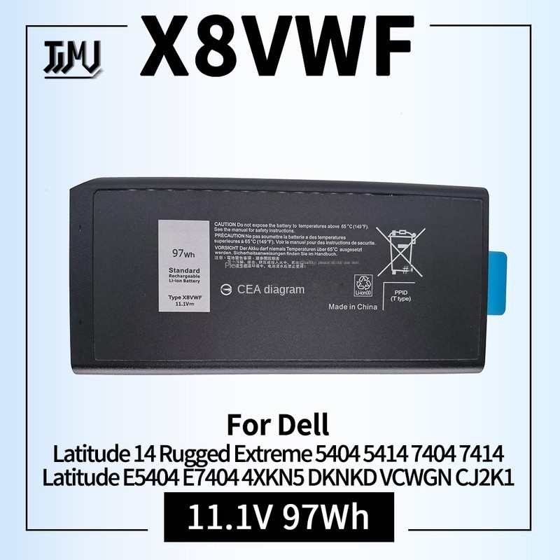 X8VWF Laptop Battery for Dell Latitude 14 Rugged Extreme 5404 5414 7404 7414 Latitude E5404 E7404 4X