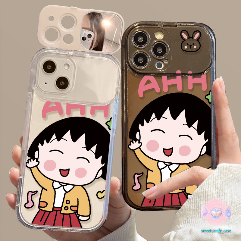 🎀จัดส่งในพื้นที่🎀 เคสกระจกแต่งหน้า เชอร์รี่มารูโกะ สําหรับ IPhone 16 15 14 13 7 8plus Pro Promax XR XS
