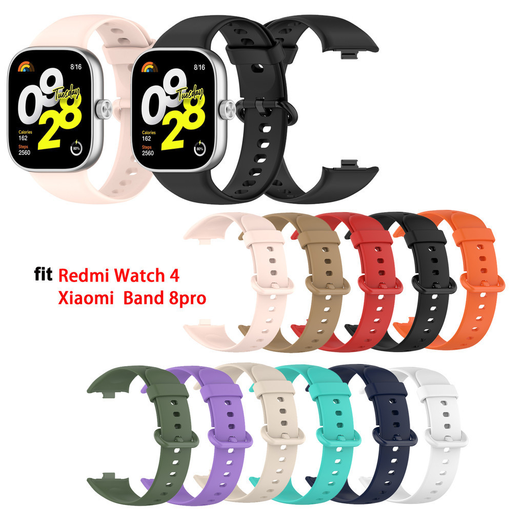 สายซิลิโคนสําหรับ Redmi Watch 6 5 4/Xiaomi Band 8 9 Pro Miband 8 9 Pro Watch4 Watch5 Watch6 miband 8pro สายรัดข้อมือนุ่มอุปกรณ์เสริมอัจฉริยะ