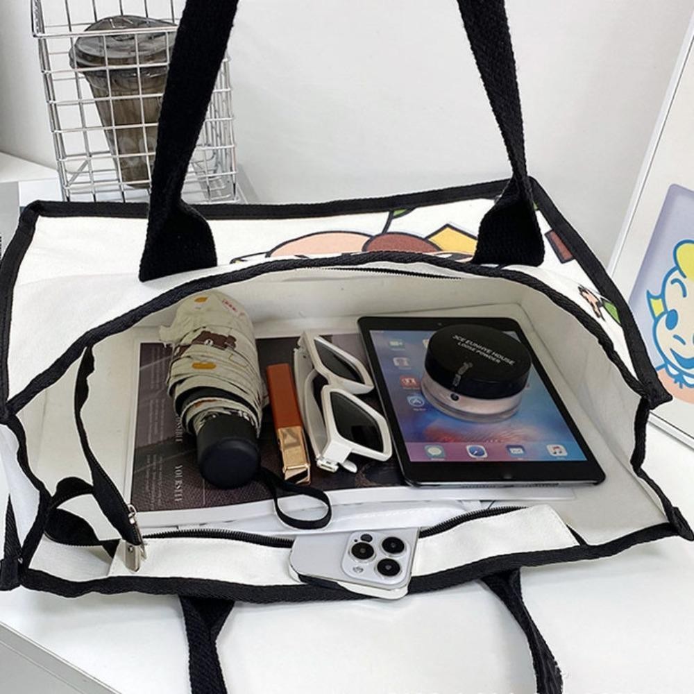 Tonfashion กระเป ๋ าผ ้ าใบความจุขนาดใหญ ่ กระเป ๋ าเดินทางอินเทรนด ์ , ขายร ้ อน Retro Casual Beach Bag Daily Life