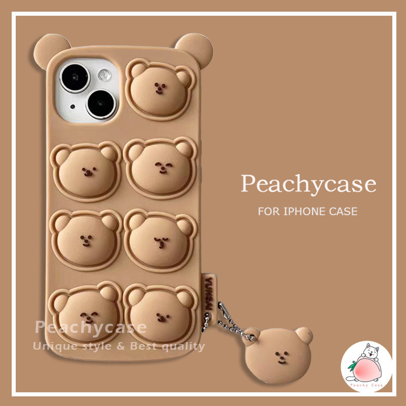 เคสโทรศัพท์มือถือ ซิลิโคนนิ่ม กันกระแทก ลายการ์ตูนหมีตลก สําหรับ iPhone 15 14 13 12 11 Pro Max Xr Xs X 8 7 6s 6