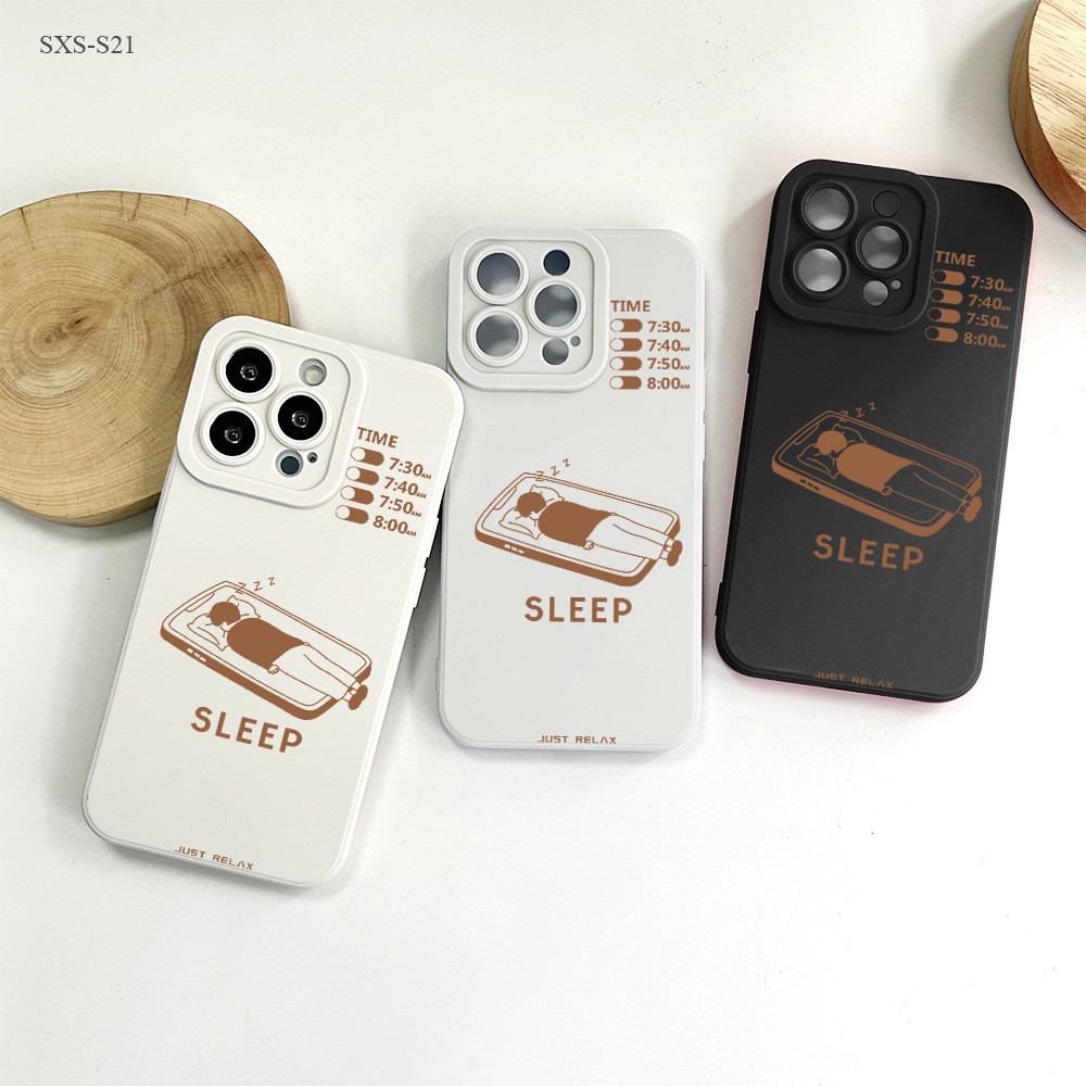 Samsung Galaxy S21 S20 S10 S9 S8 FE Plus Ultra S21+ S20+ 5G เคสซัมซุง นอนหลับ เคสโทรศัพท์ เคส สำหรับ