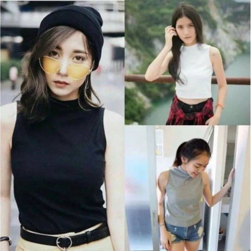 เสื้อคอเต่าแขนกุด เต็มตัว (ผ้าร่อง)