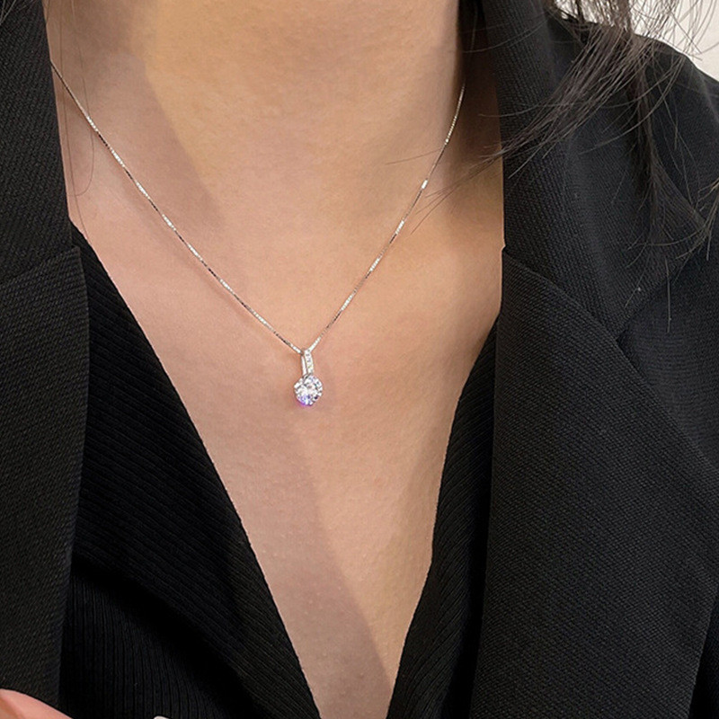 💎ส่งไวจากไทย💎 สร้อยคอ หยดน้ำ สไตล์ญี่ปุ่นและเกาหลี จี้เพชรประกาย โซ่ สวย หรู N180