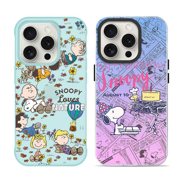 เคสโทรศัพท์ เคส คุณภาพการส่งออก Snoopy Full Package Anti-Drop Protection Laser Jelly Matte Cartoon Cute Phone Case สําหรับ Apple 15promax / 14/13/12 เปลือกแข็งขอบนุ่มแนวทแยงสามารถแขวนไว้ที่ด้านหลังได้
