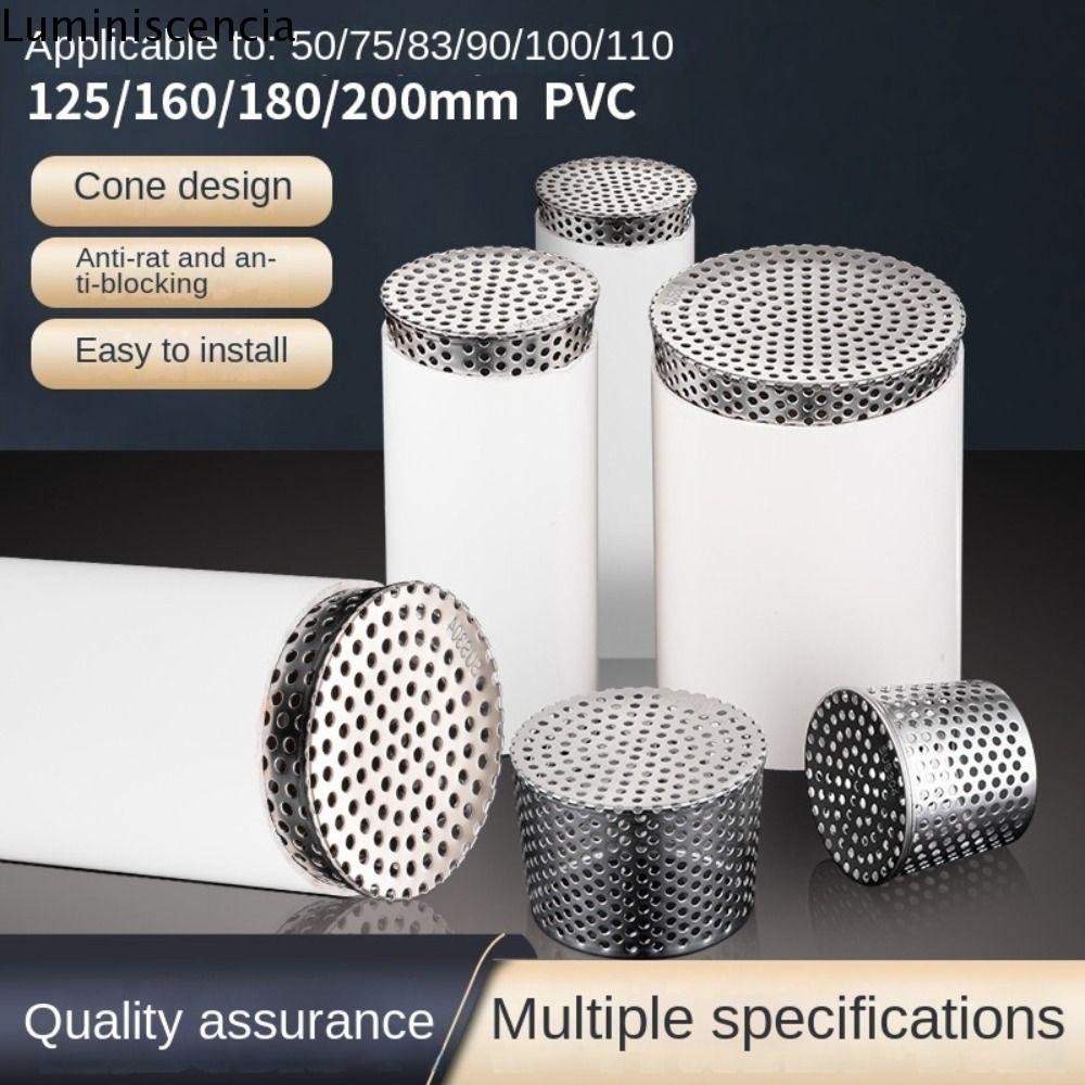 Luminiscencia ฝาครอบท่อระบายน้ํา สเตนเลส ทรงกลม ป้องกันหนู กันการปิดกั้น สําหรับพื้น ระเบียง กลางแจ้ง
