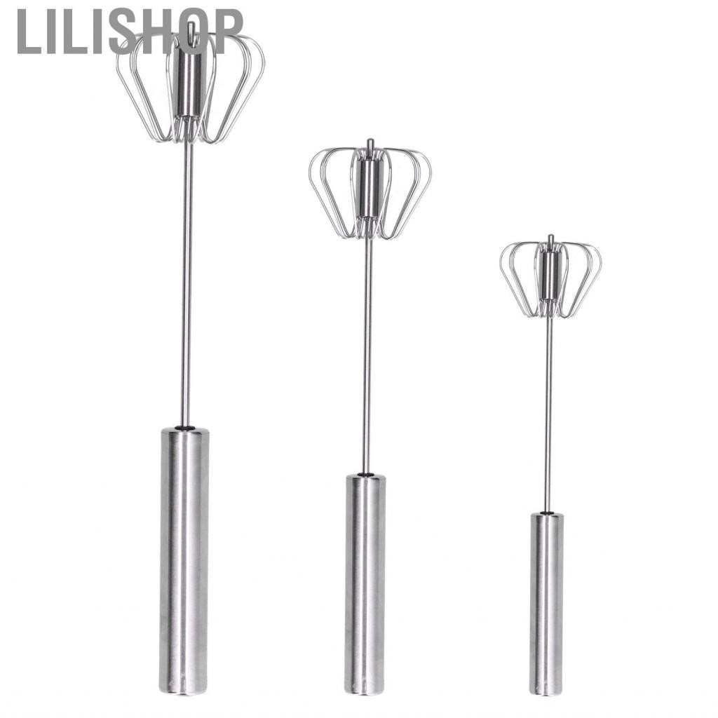 Lilishop Egg Beater SemiAutomatic Stainless Steel Small Whisk Hand Mixer for Kitchen Use Cooker Home Cooking Tools