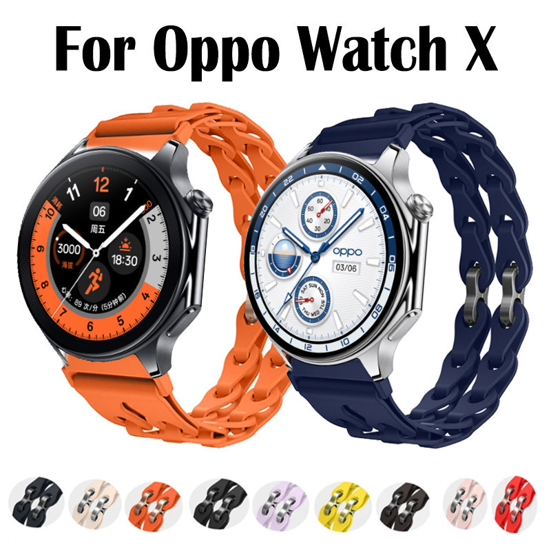 สายนาฬิกาข้อมือซิลิโคน แบบเปลี่ยน สําหรับ oppo Watch X Smartwatch