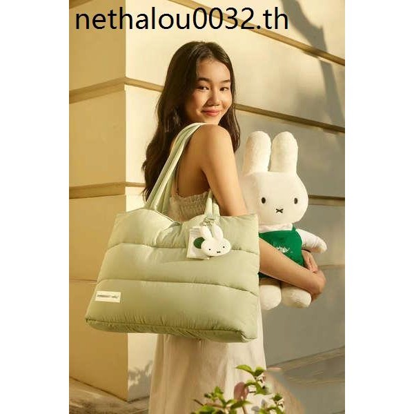 Miffy miffy miffy Starbucks กระเป๋าถือ กระเป๋าสะพายไหล่ ทรงโท้ท ความจุขนาดใหญ่ สําหรับผู้หญิง