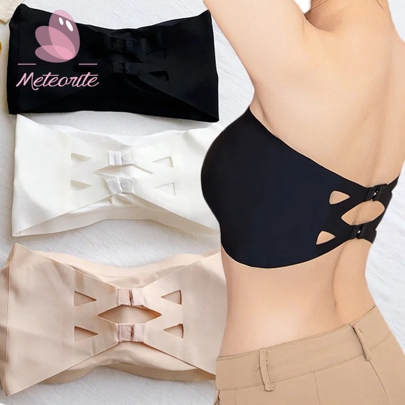 สีทึบไม ่ มีรอยต ่ อผ ้ าไหมน ้ ําแข ็ ง Bra สาวไม ่ มีรอยต ่ อ Crop Tube Top Bralette ฤดูร ้ อนชุดชั ้ นในชุดชั ้ นในอุปกรณ ์ เสริม