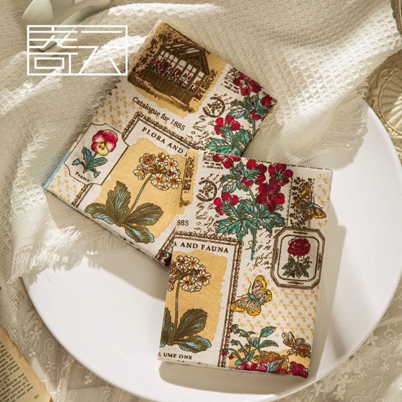Vintage Manor ผ้าปกหนังสือ A5 A6 ศิลปะ Handmade ปกหนังสือปรับปกหนังสือโน๊ตบุ๊ค
