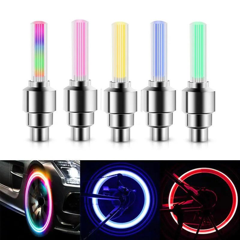 หมวกวาล ์ วยาง LED Light,นีออนแฟลชโคมไฟ , ไฟเตือนกลางคืน , ยางกันน ้ ํา , ไฟล ้ อสากล , อุปกรณ ์ เสริมในรถยนต ์ , รถจักรยานยนต ์ , จักรยาน