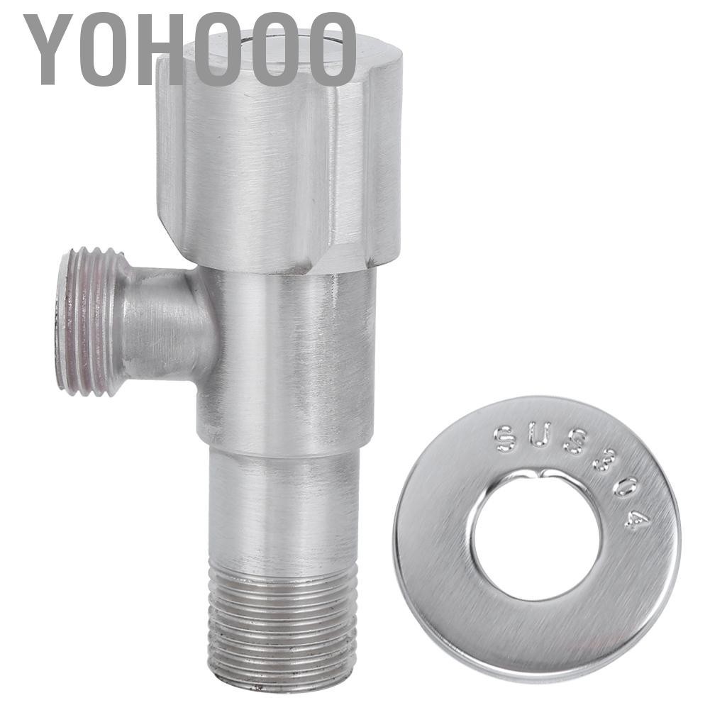 Yohooo /2in Thread Stainless Steel Hot Cold Stop Valve Angle Kitchen Basin T Us