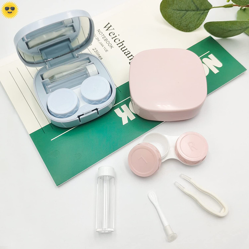 กล่องใส่คอนแทคเลนส์พร้อมกระจก, ชุดคอนแทคเลนส์แบบพกพา, กล่องใส่คอนแทคเลนส์ทําจากพลาสติก, กล่องใส่คอนแ