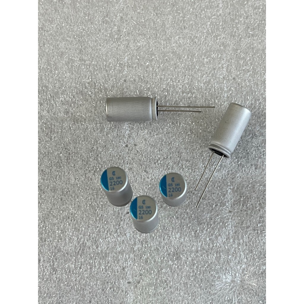 C2200UF 16V คาปาซิเตอร์สีเงินแถบสีฟ้า     ขนาด10x20mm. /10ตัว/50ตัว/100ตัว/ของแท้ของใหม่แกะกล่อง C22