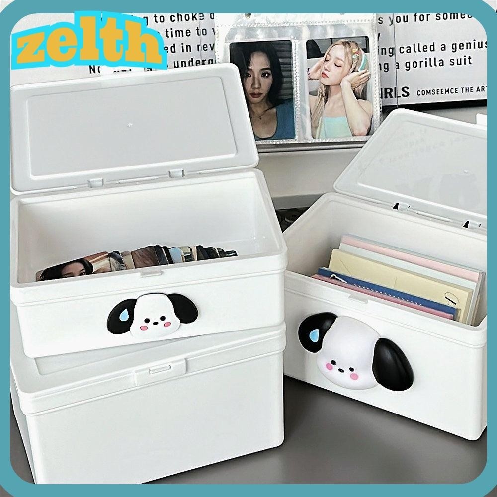 Zelth กล ่ องเก ็ บของ , Plastics Flip Cover Picture Holder, Dustproof Organizer Box Card