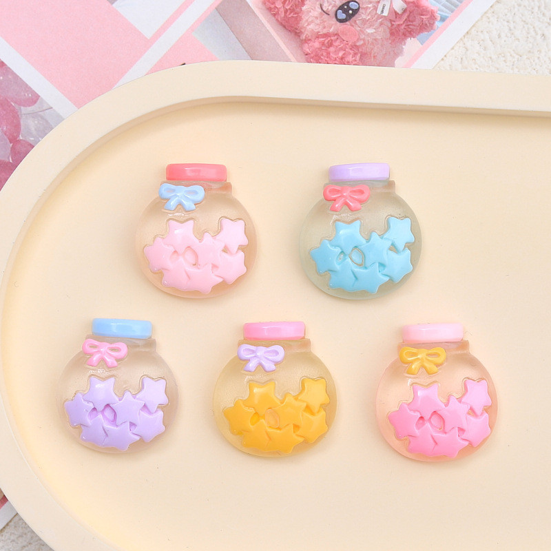 [3 @] Luminous Multicolor Wishing ขวดการ์ตูนครีมกาวอุปกรณ์เสริม Hole รองเท้าหัวเข็มขัดวัสดุเรซิ่นอุปกรณ์เสริม diy เครื่องประดับคลิปผม XD