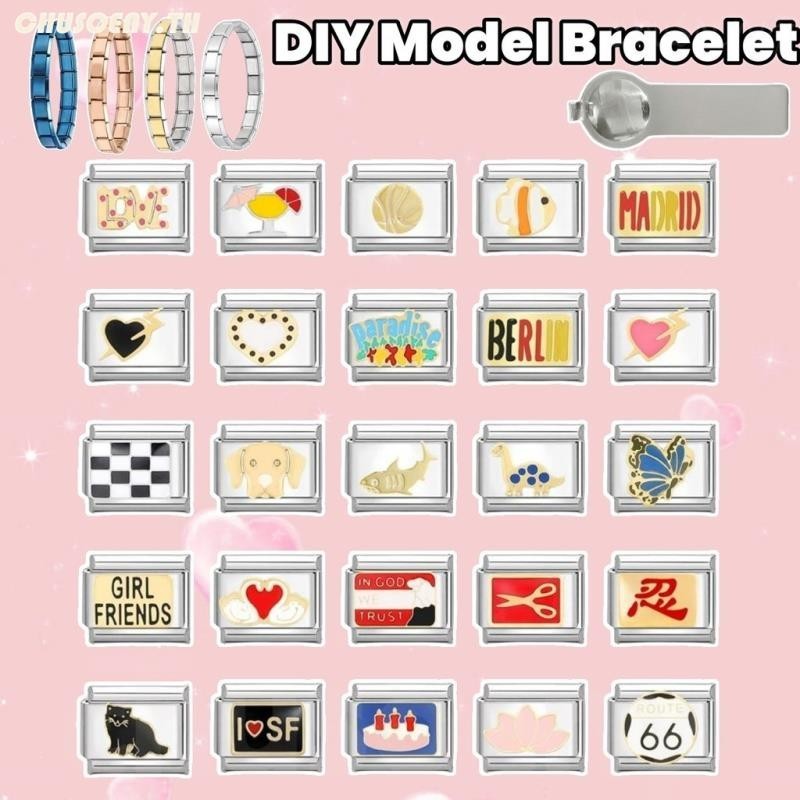 DIY ภาษาอิตาลี เสน่ห์ สร้อยข้อมือ ข้อต่อฟิตติ้ง 9 มม Diy สร ้ อยข ้ อมือคู ่ Diy แฟชั ่ นเครื ่ องประดับอุปกรณ ์ เสริม Retro บุคลิกภาพโมดูลสร ้ อยข ้ อมืออุปกรณ ์ เสริมของขวัญวันวาเลนไทน ์ italian charm links for bracelets
