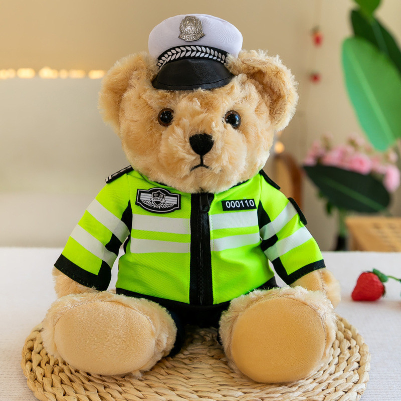 Spot Goods#Fire Bear Police Teddy Bear Doll Plush Toys Bear Pillow Rag Doll Wedding Gifts Gift Bear5.9LL